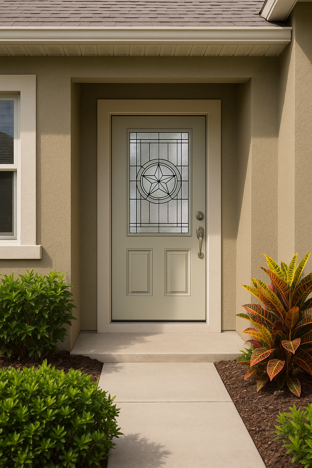 Impact Windows & Doors Tampa - 3/4 Lite 2 Panel Flush - Texas Star