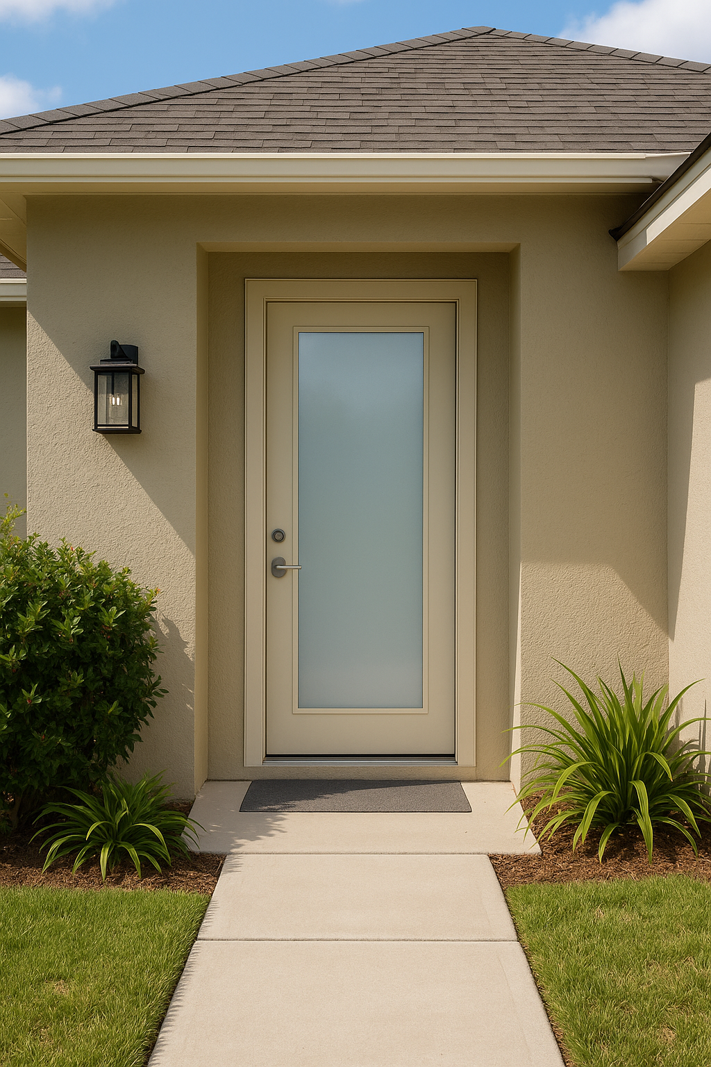 Impact Windows & Doors Tampa - Full Lite Flush - Satin Etch