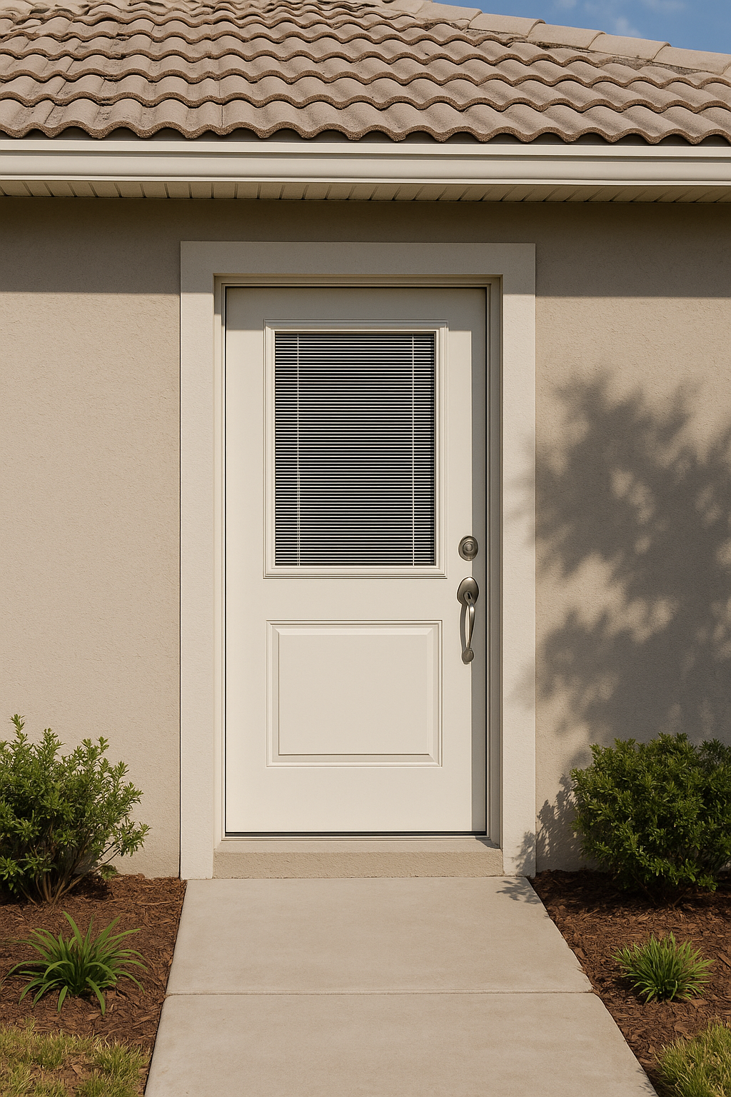 Impact Windows & Doors Tampa - Half Lite Flush - Blinds Raise/Tilt No Grid