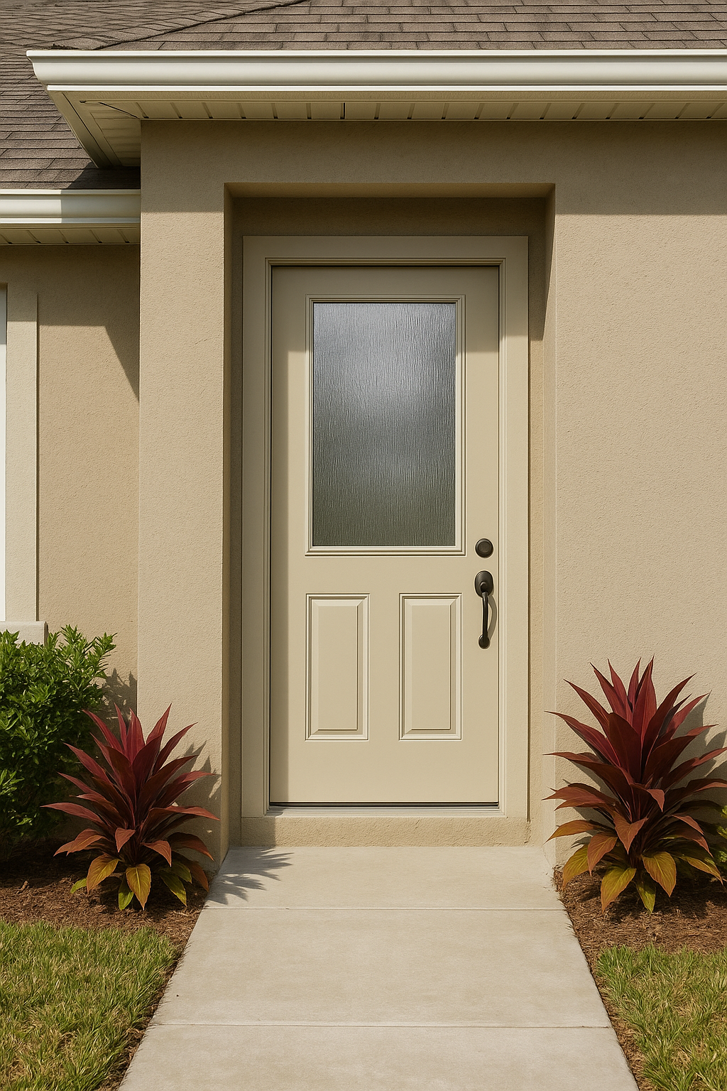 Impact Windows & Doors Tampa - 8' Half Lite 2 Panel Flush - Rainglass