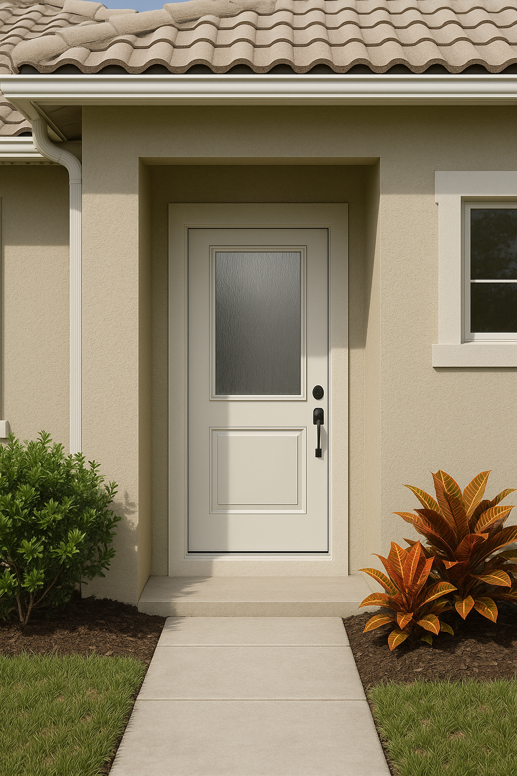 Impact Windows & Doors Tampa - Half Lite 1 Panel Flush - Chinchilla