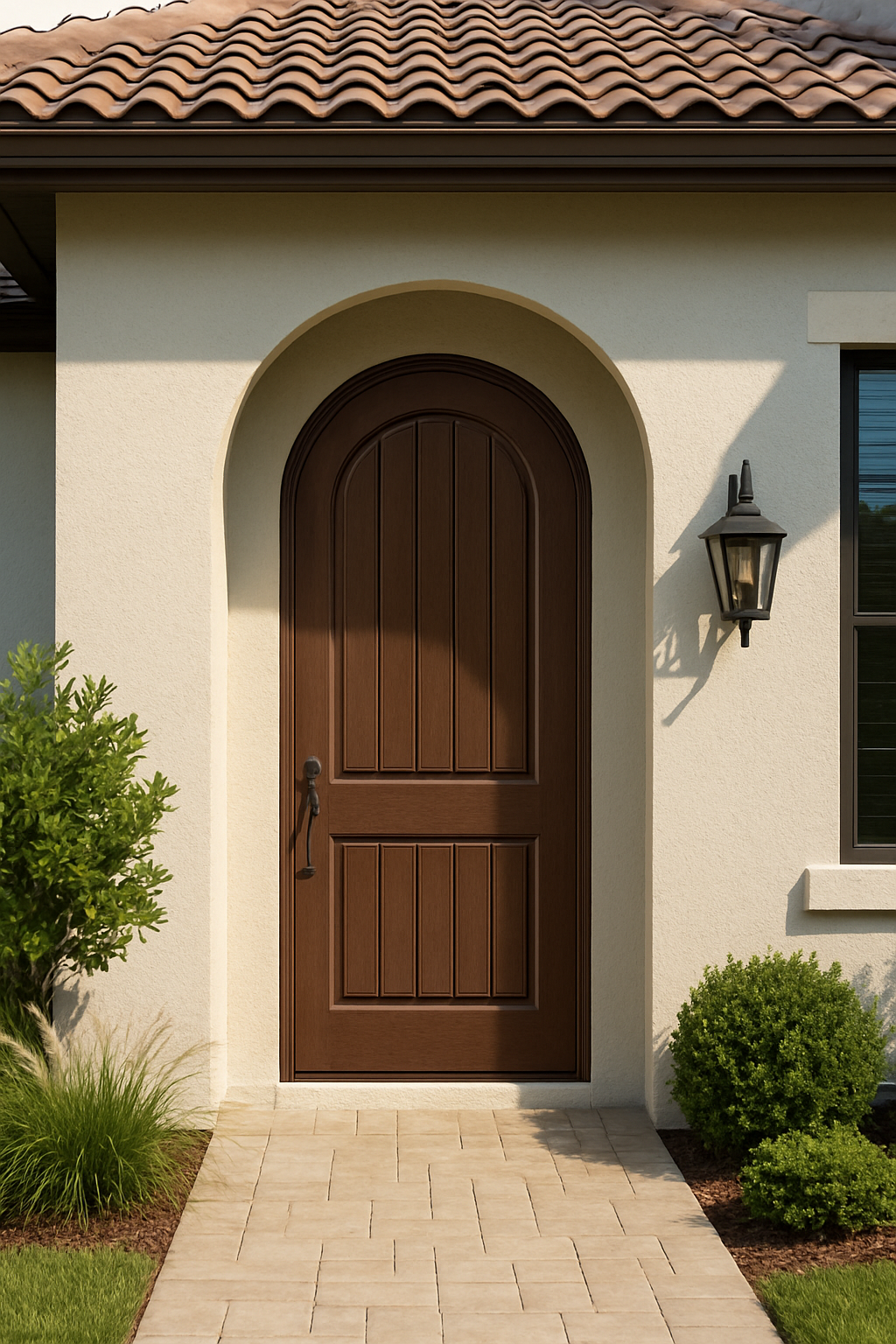 Impact Windows & Doors Tampa - 8' Radiused 2 Panel Plank Round Top