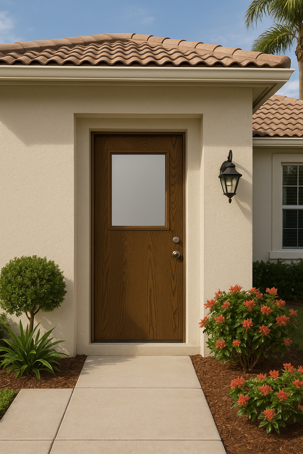 Impact Windows & Doors Tampa - Half Lite Flush - Satin Etch