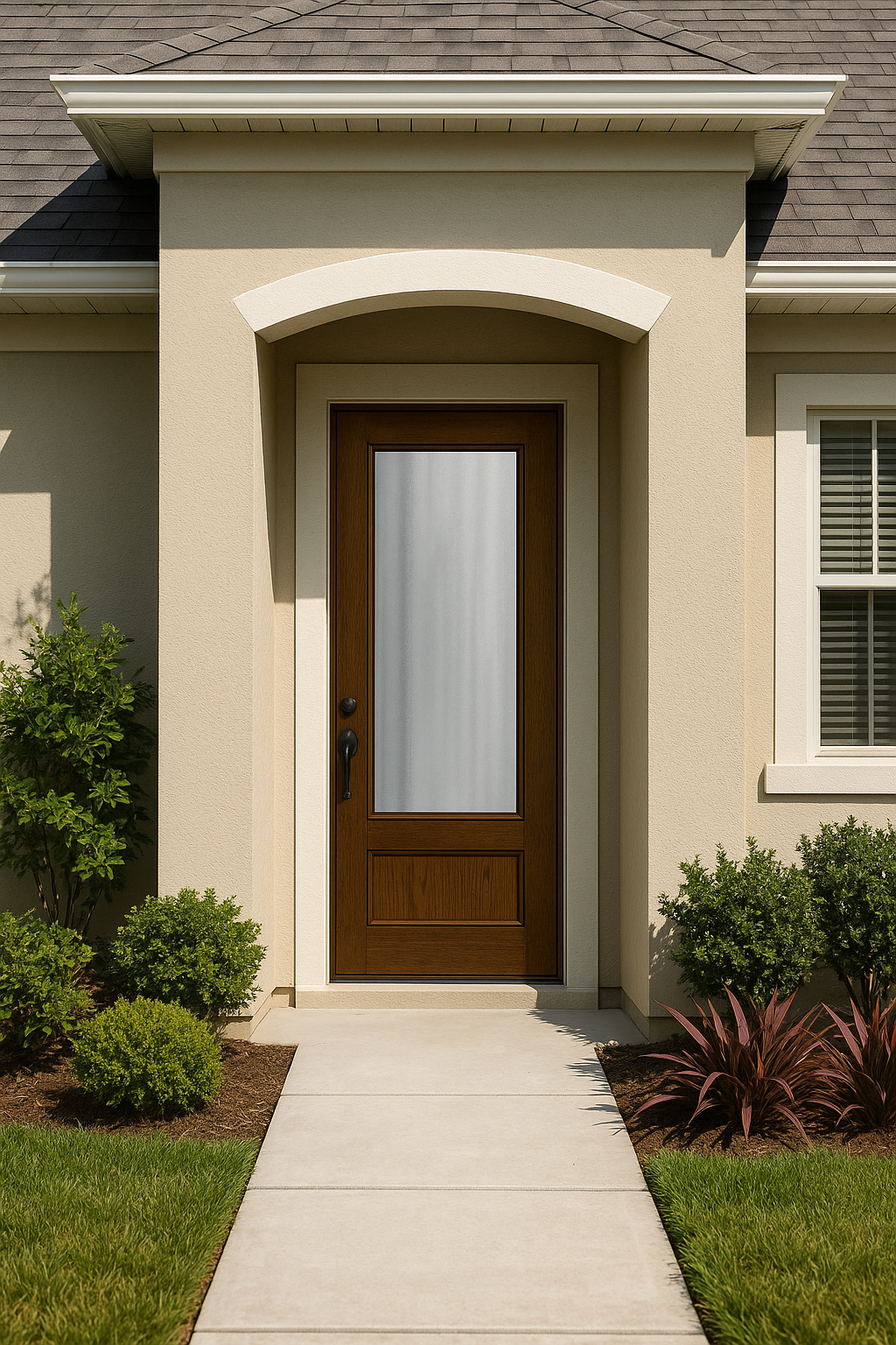 Impact Windows & Doors Tampa - Full Lite w/ Stile Lines - Chinchilla