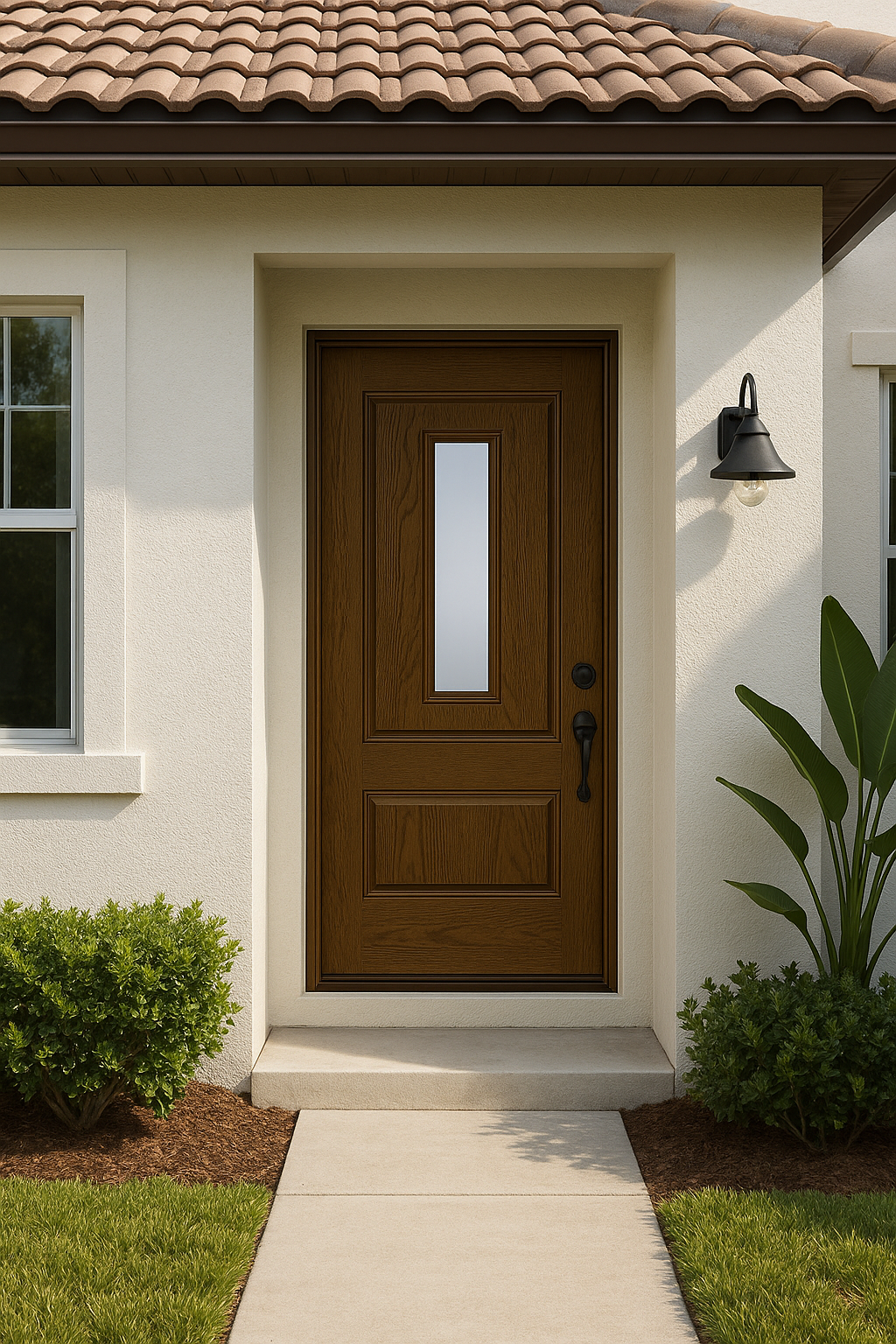 Impact Windows & Doors Tampa - Center Lite 2 Panel 3/4 Top - Clear 1 Lite No Grid