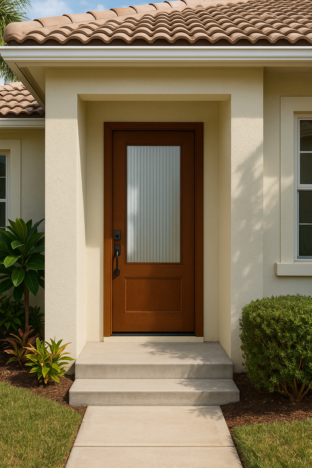Impact Windows & Doors Tampa - Full Lite w/ Stile Lines - Reeded