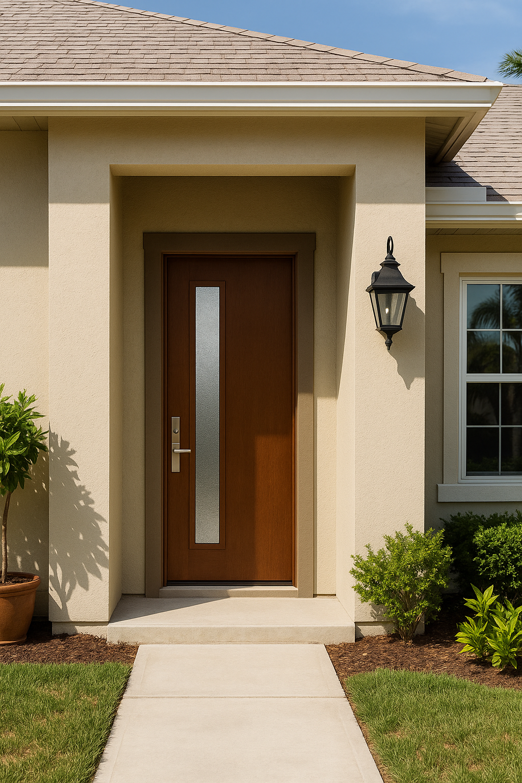 Impact Windows & Doors Tampa - Pulse Linea Offset Left - Granite