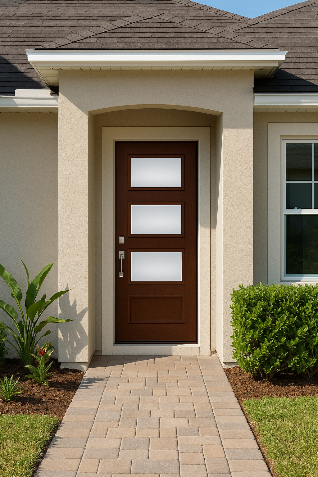 Impact Windows & Doors Tampa - Pulse Ari 3-Lite - Clear 1 Lite No Grid
