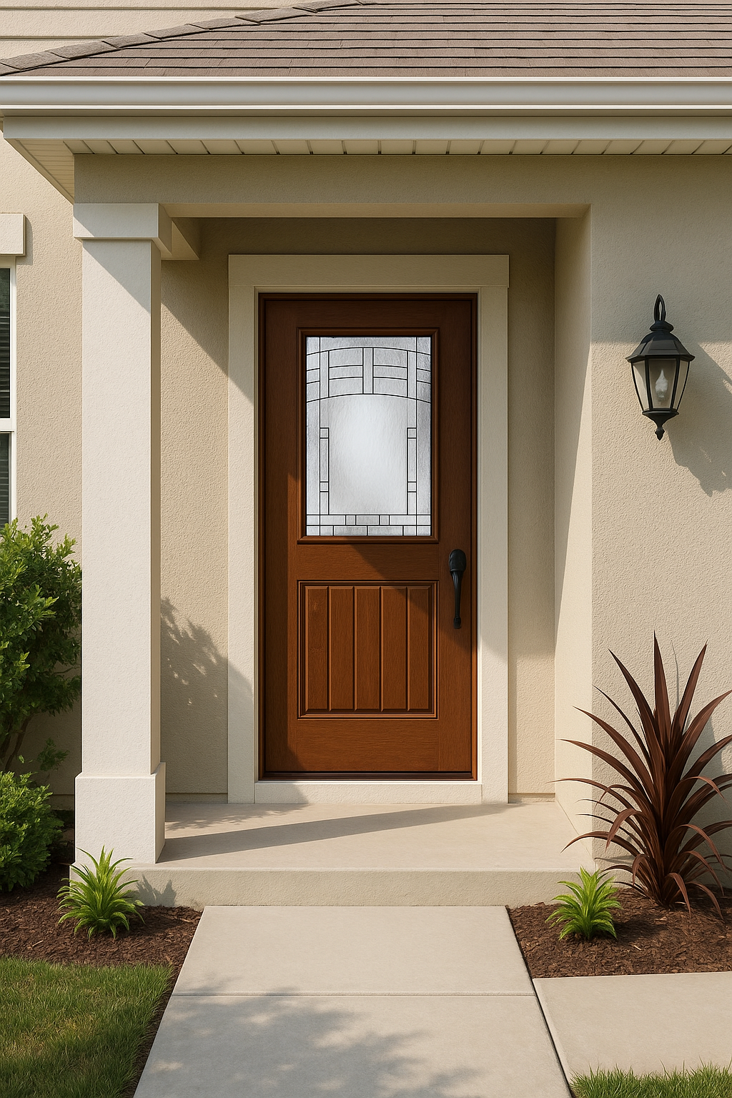 Impact Windows & Doors Tampa - Half Lite 1 Panel Plank - Maple Park