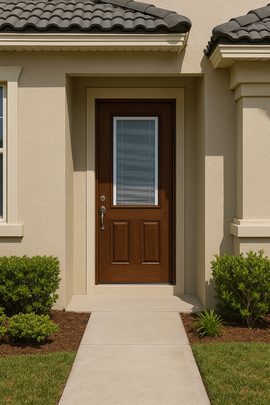 Impact Windows & Doors Tampa - 8' Half Lite 2 Panel - Blinds Raise/Tilt No Grid