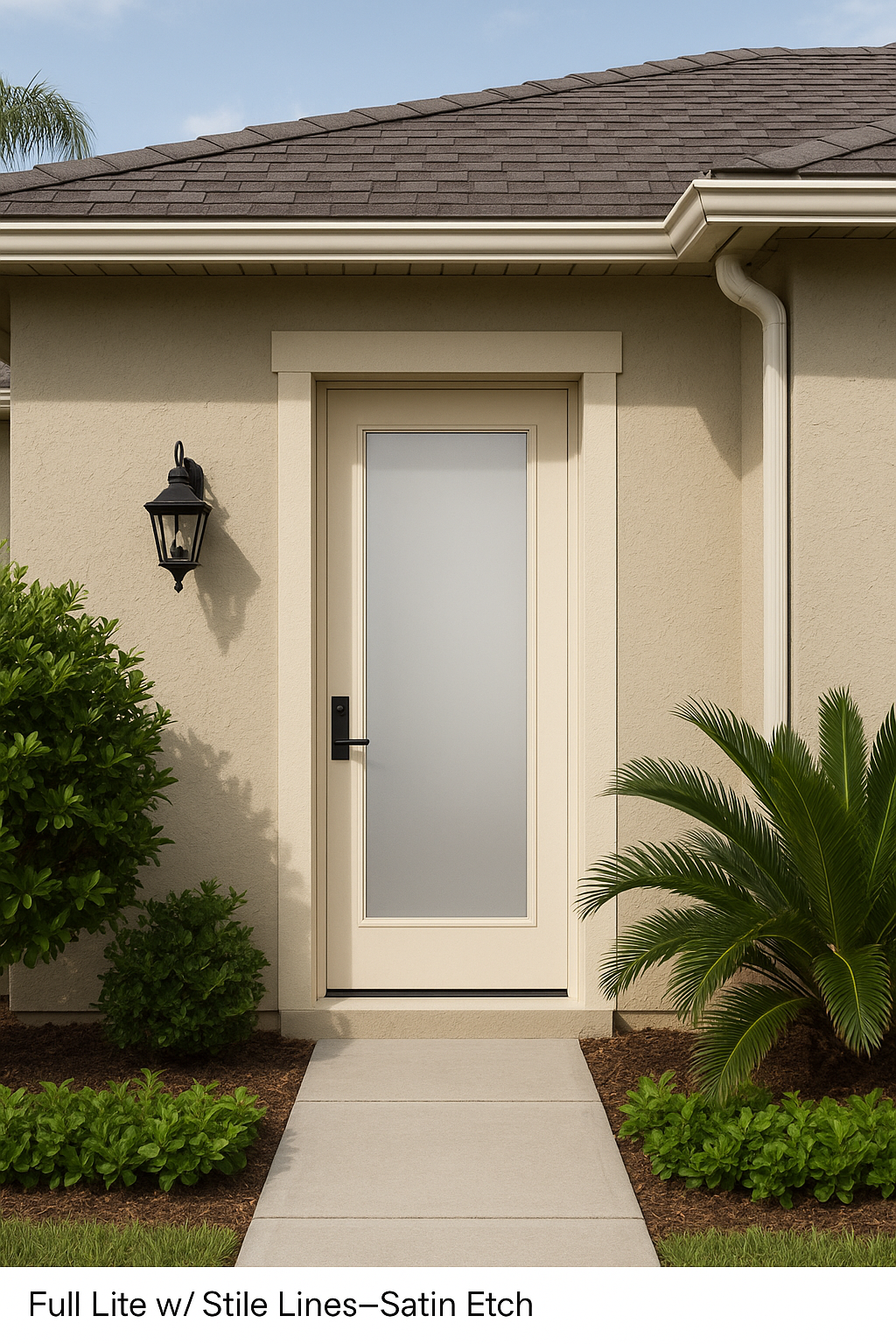 Impact Windows & Doors Tampa - Full Lite w/ Stile Lines - Satin Etch