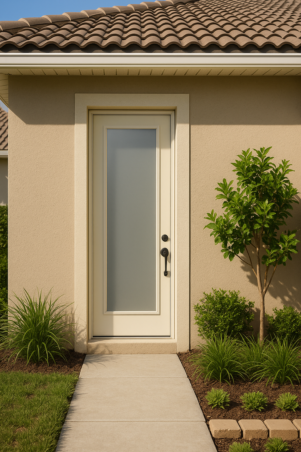 Impact Windows & Doors Tampa - Full Lite Flush - Satin Etch