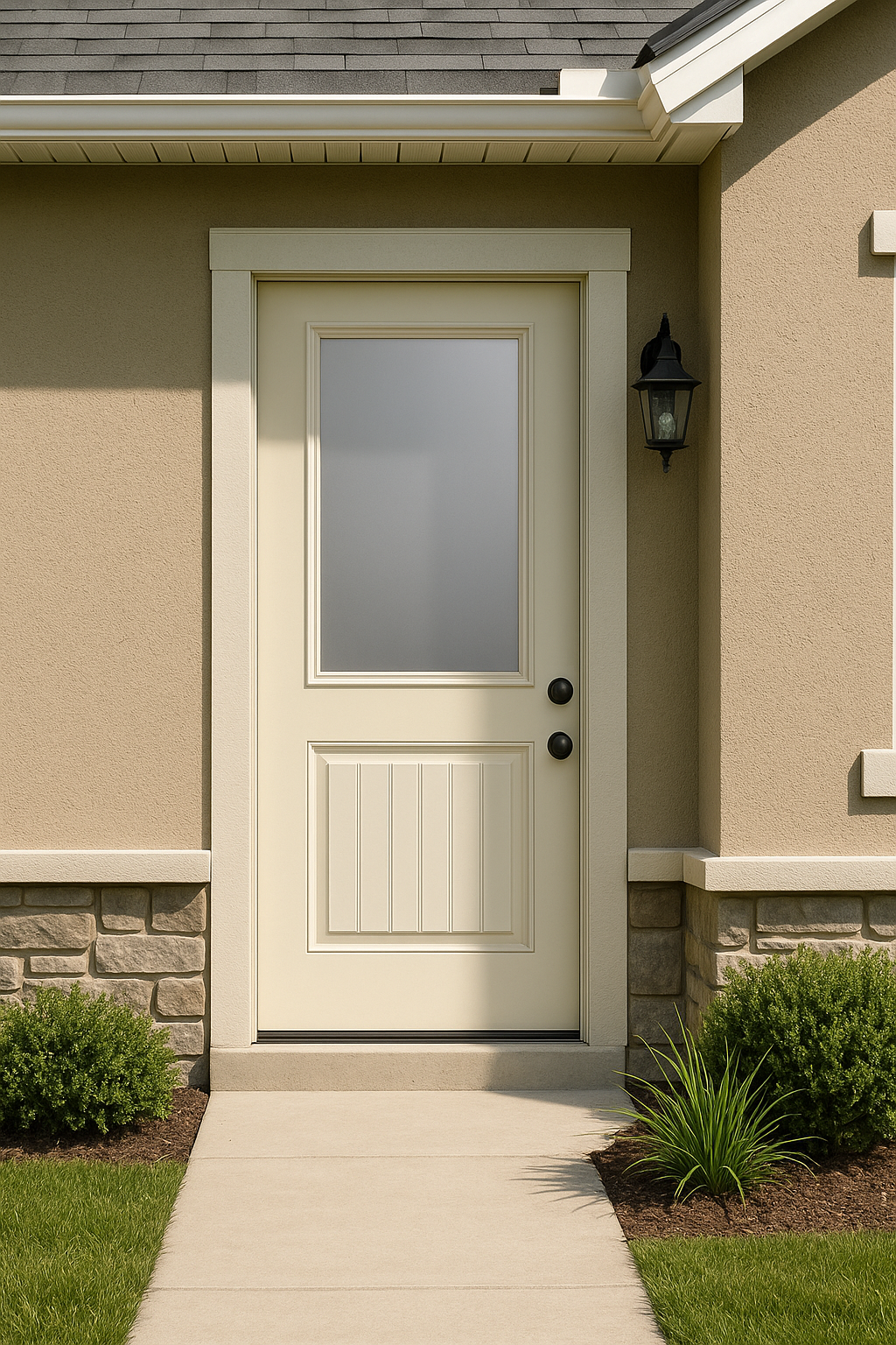 Impact Windows & Doors Tampa - Half Lite 1 Panel Plank - Satin Etch