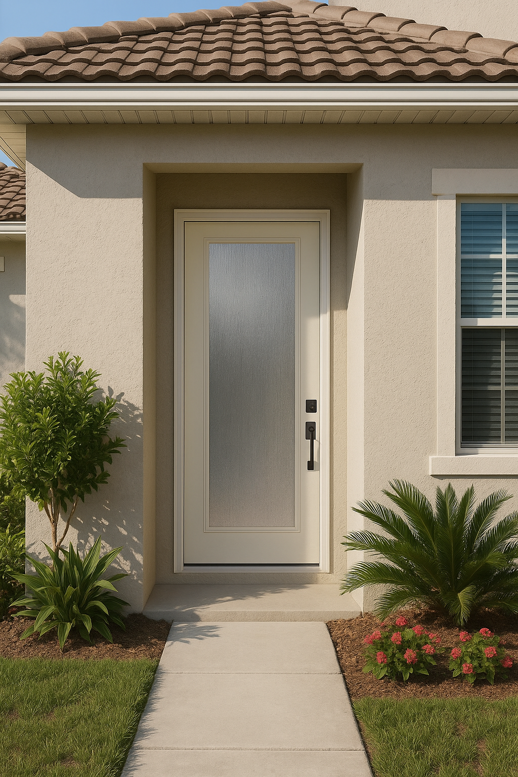 Impact Windows & Doors Tampa - 8' Full Lite Flush - Chinchilla