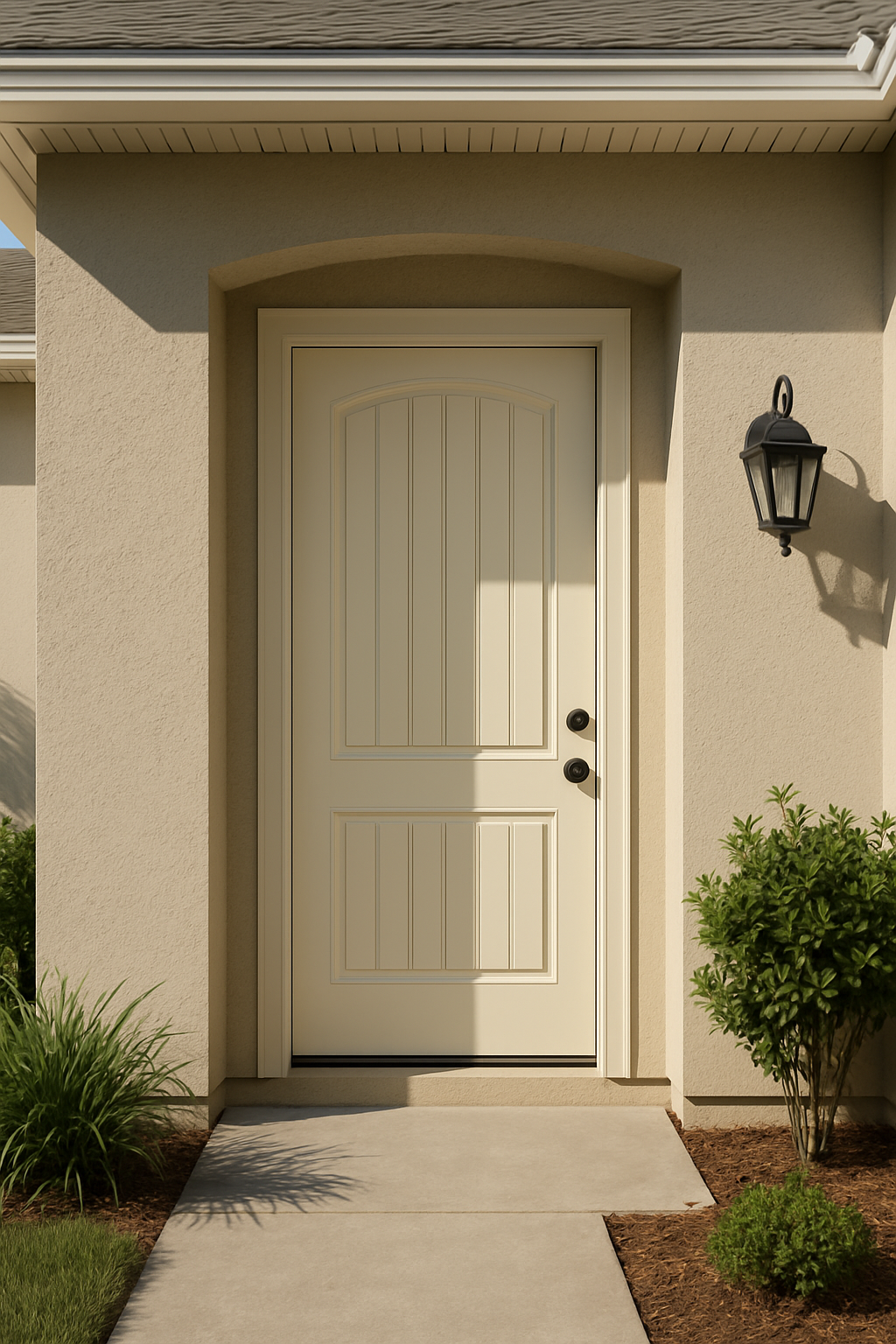 Impact Windows & Doors Tampa - 8' 2 Panel Plank Soft Arch