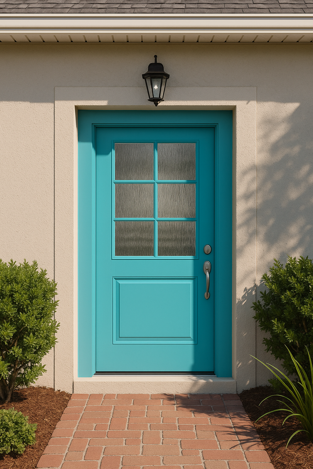 Impact Windows & Doors Tampa - ADVISAR - 3/4 Lite Flush Glazed-6 Lite Grid Door