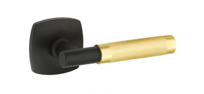 T-Bar Stem with Knurled Handle and Urban Modern Rosette – Flat Black Satin Brass product image