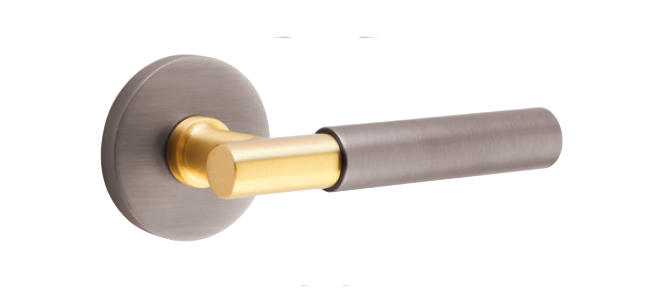 T-Bar Stem with Smooth Handle and Disk Rosette – Satin Brass Pewter product image