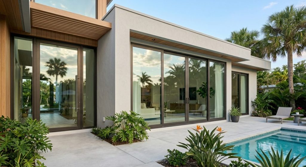professional photograph of windows and doors tampa fl, clean modern setting, natural lighting, editorial style