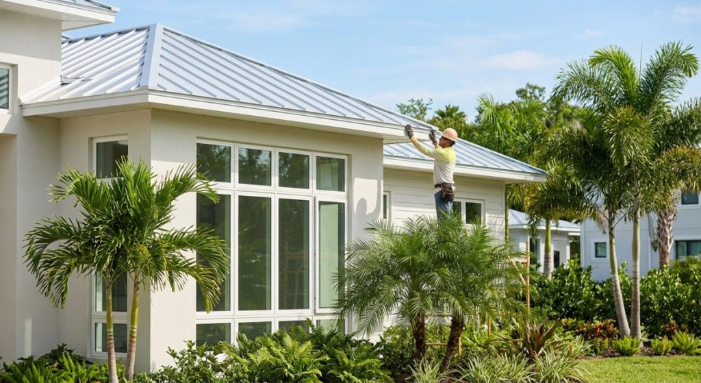 editorial photograph illustrating the concept of Tip 2: Select Energy-Efficient Materials for Tampa's Climate, natural light, sharp focus